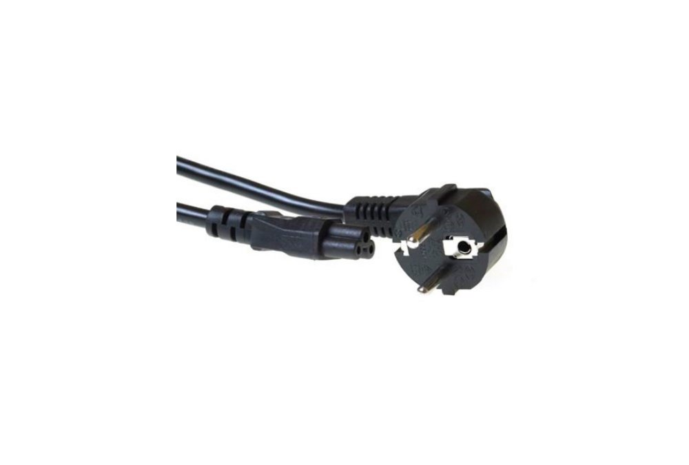 ACT 230V aansluitkabel | Schuko male (haaks) naar C5 (haaks) | 230V / 6–10A | Zwart | 3 m
