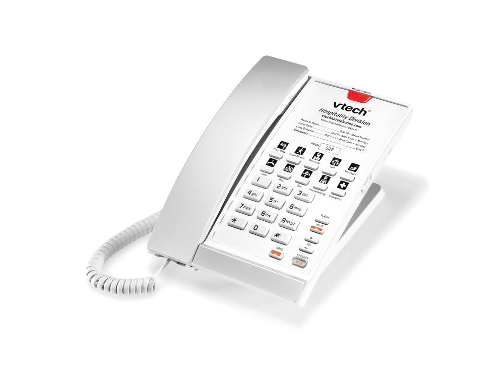 A2210 Silver & Pearl (10 keys)  1-Line Analog Corded Phone, 10 programmable keys