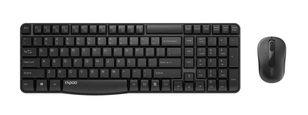 Rapoo X1800S toetsenbord Inclusief muis Universeel RF Draadloos Zwart