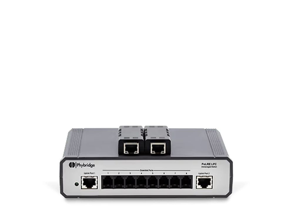 NVT Phybridge PL-08 switch with 2 adaptors EU power cord