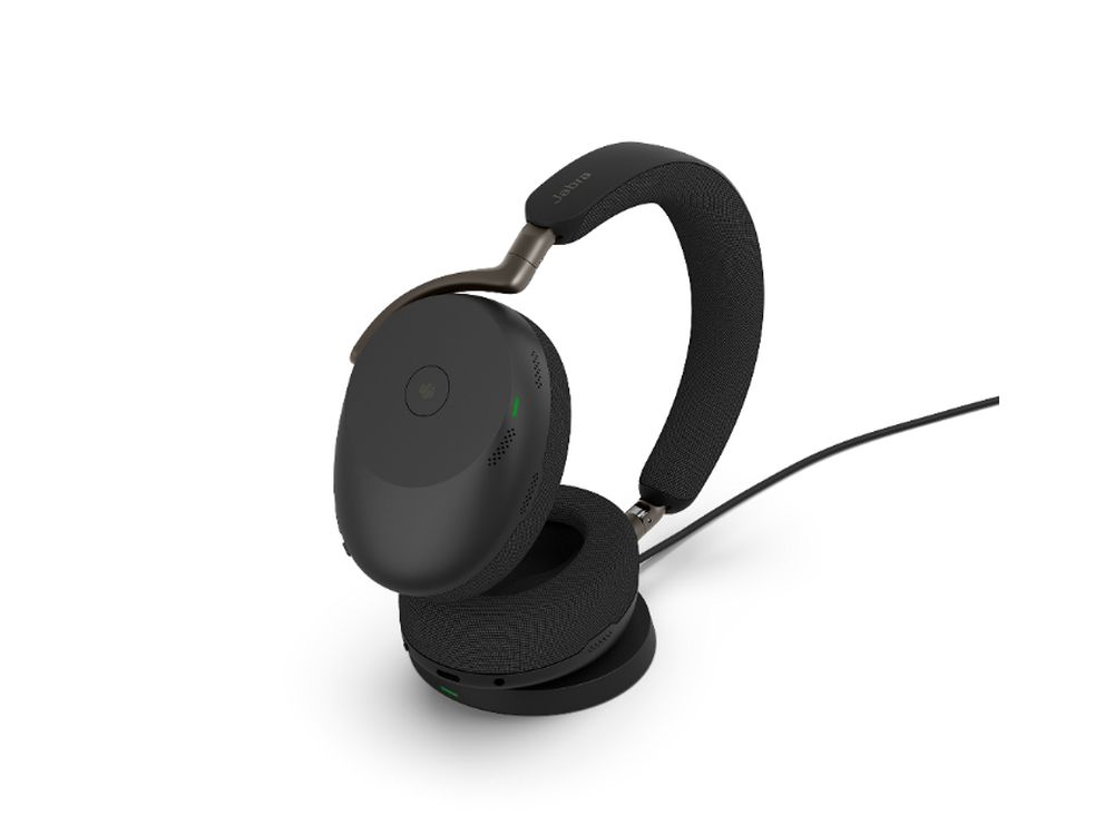 Jabra Evolve3 85 UC, Link390a, Black With wireless charging pad