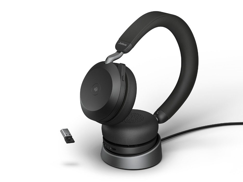 Jabra Evolve2 75 Link380a MS Stereo Stand Black