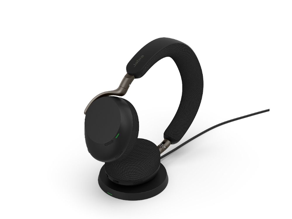 Jabra Evolve3 75 UC, Link390c, Black With wireless charging pad