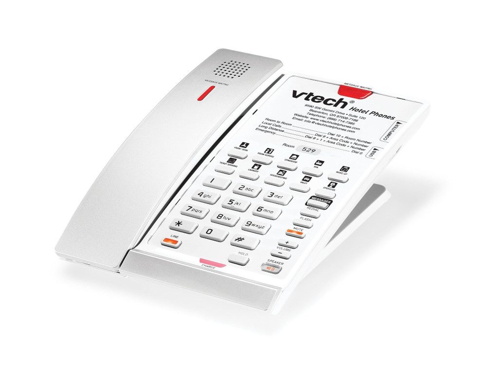CTM-S2411-X Silver & Pearl (10 Keys) SIP Cordless Hotel Telephone, 10 programmable Keys