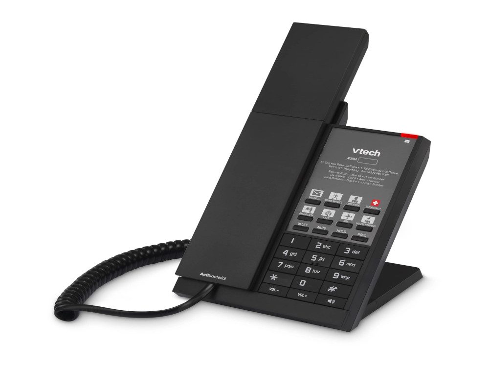 NG-A3211 Matte Black (6 Keys) 1-Line Analog Corded Phone 6 programmable keys