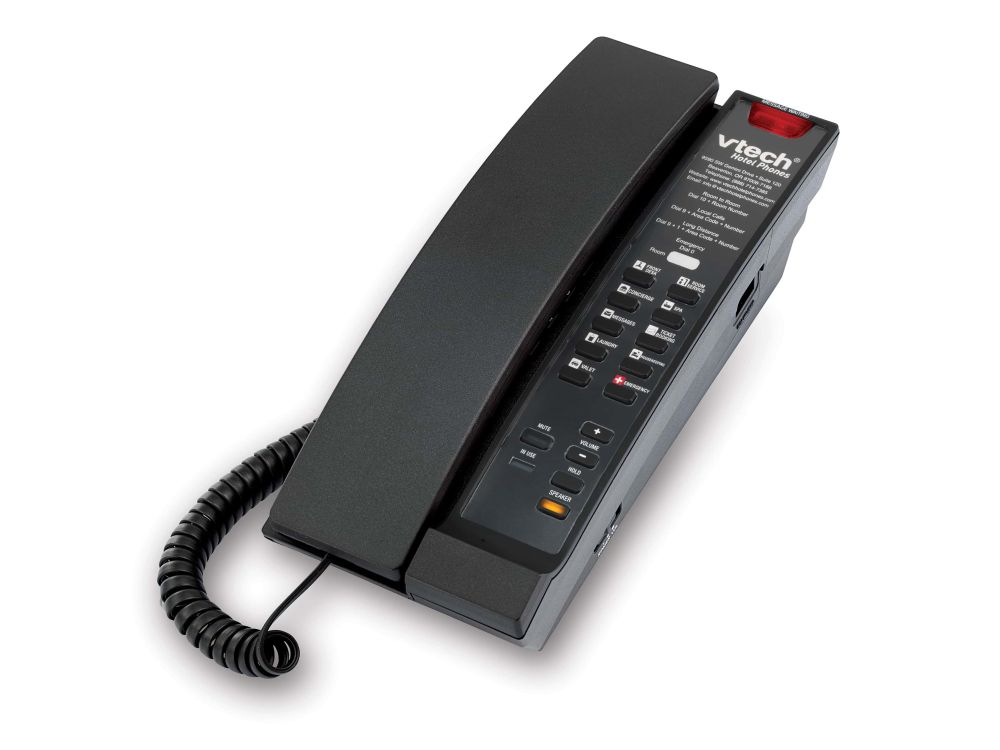 A2211 Matte Black (5 Keys) 1-Line Analog Petite Phone, 5 programmable keys