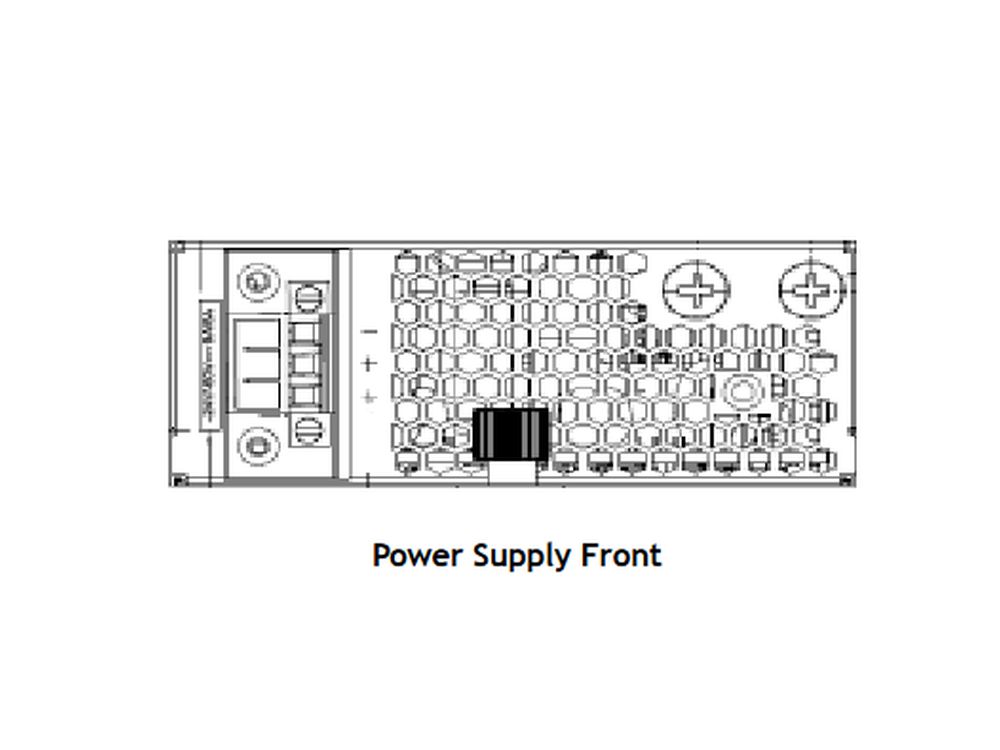 OS6865-BP modular 180 W DC backup power supply. Provides system and PoE power to