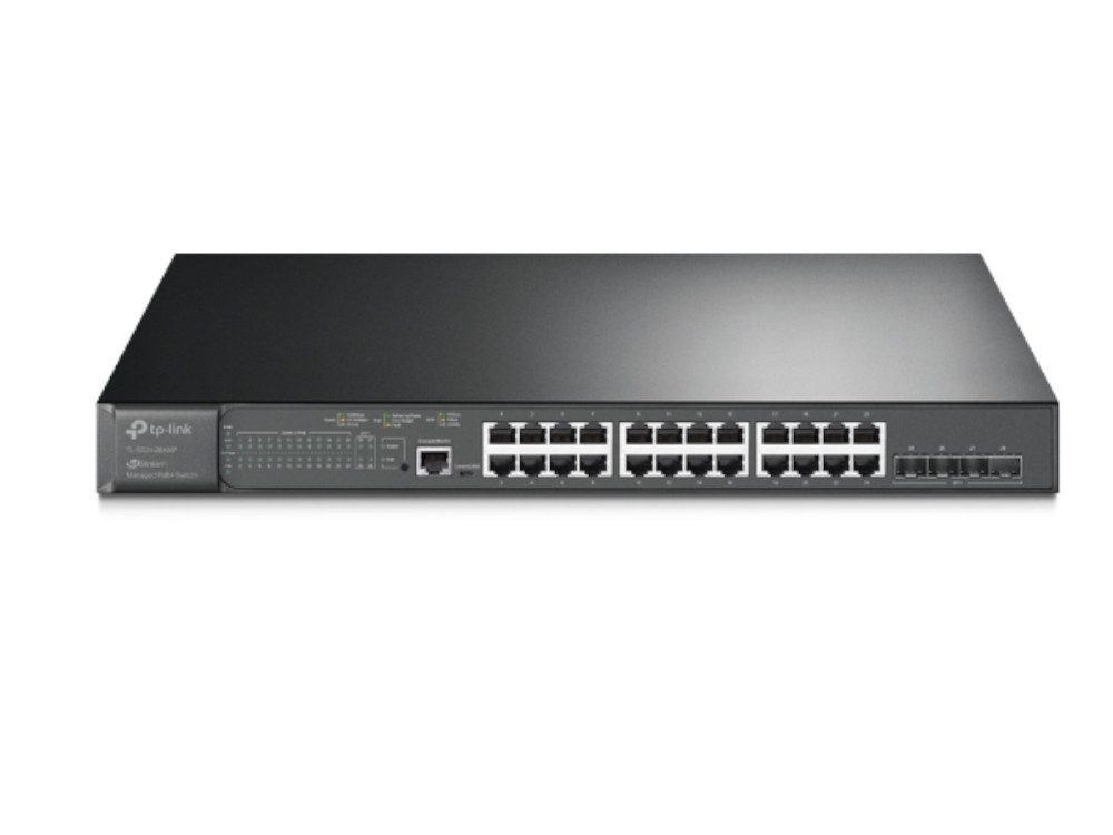Omada - JetStream 24-Port Gigabit 4 port 10GE SFP + Managed Switch with 24-Port PoE+