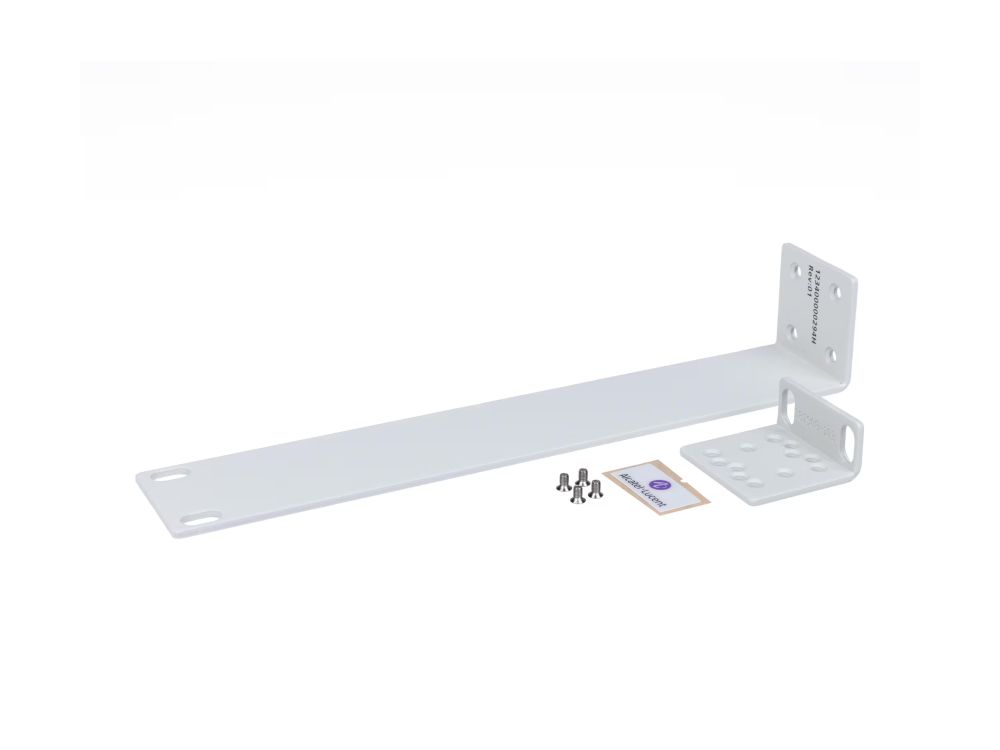 Simple L-bracket for mounting a single OS6465T-12 OS6465T-P12 switch in a 19 rack