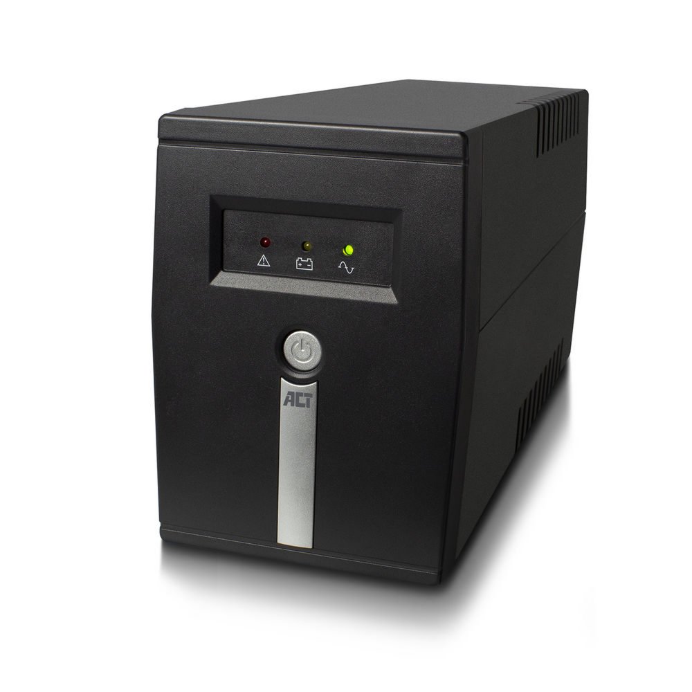 ACT AC2305 Line-Interactive UPS | 600 VA | 2 Stopcontacten (1x C13, 1x Type F) | AVR Spanningstabilisatie | Bescherming tegen Stroomstoringen