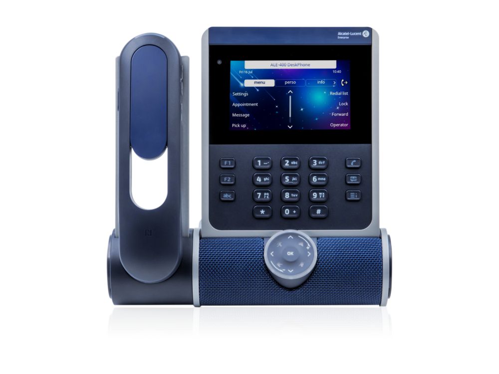 ALE-400 Dual Gigabit Ethernet Enterprise DeskPhone  with Cordless Handset,