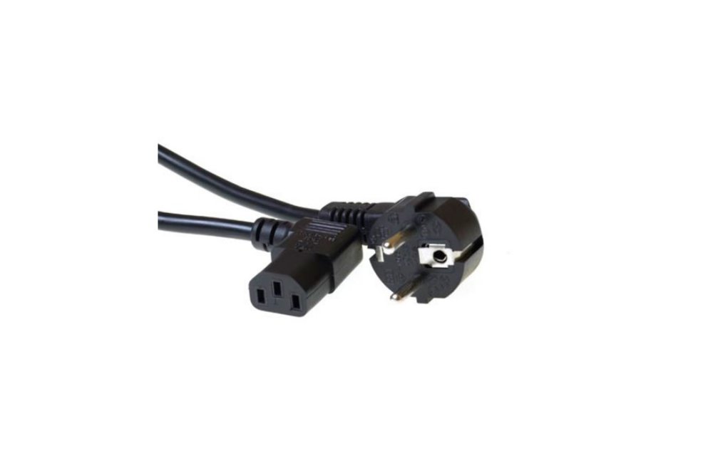 ACT 230V aansluitkabel | Schuko male (haaks) naar C13 (haaks) | 230V / 10A | Zwart | 2 m