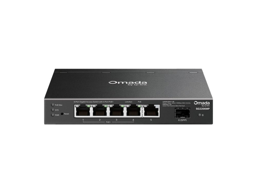 Omada Access 6-Port Gigabit Switch with 4-Port PoE+
