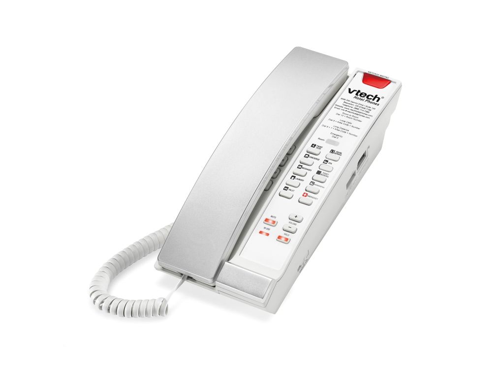 S2211-SPK Silver & Pearl (5 Keys) Speaker 1-Line SIP Petite Hotel Telephone, 5 Programmable