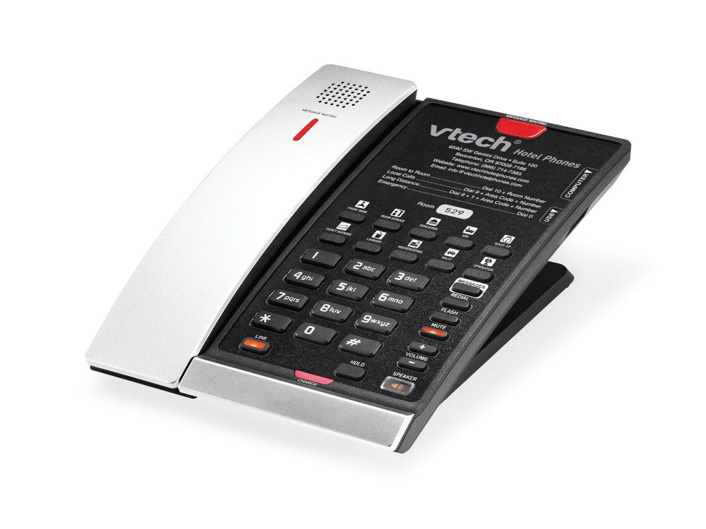 CTM-S2411-X Silver & Black (5 Keys) SIP Cordless Hotel Telephone, 5 programmable Keys
