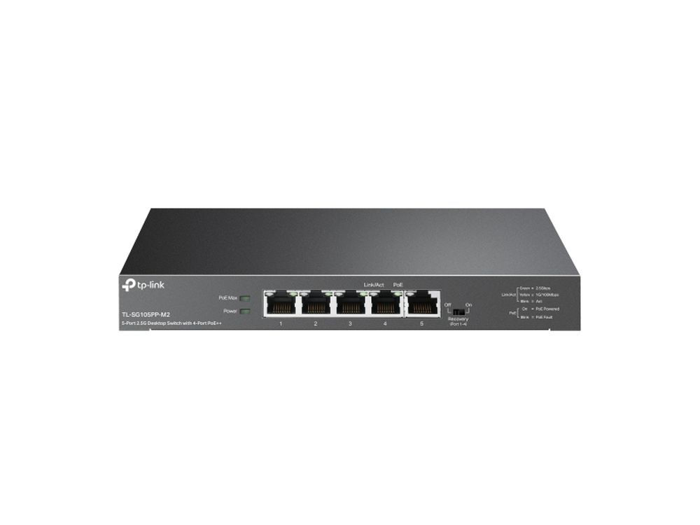 5-Port 2.5G Desktop Switch with 4-Port PoE++