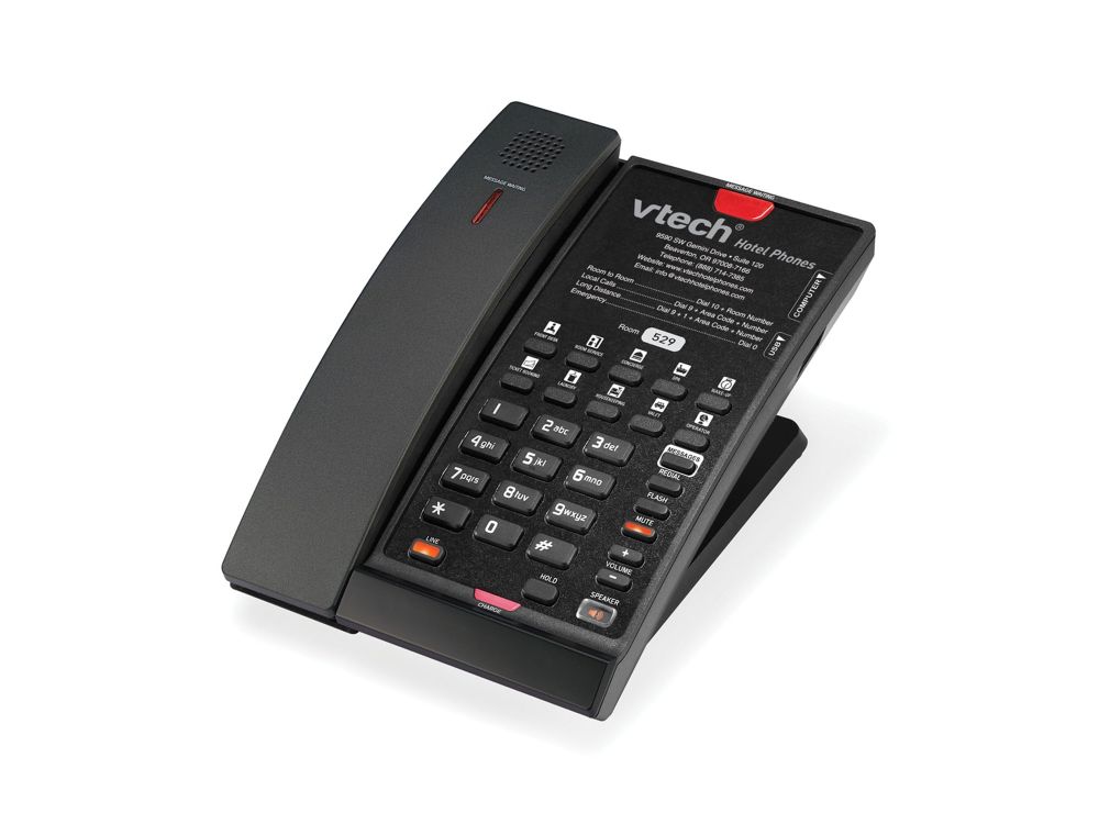 CTM-S2411-X Matte Black (10 Keys) SIP Cordless Hotel Telephone, 10 programmable Keys