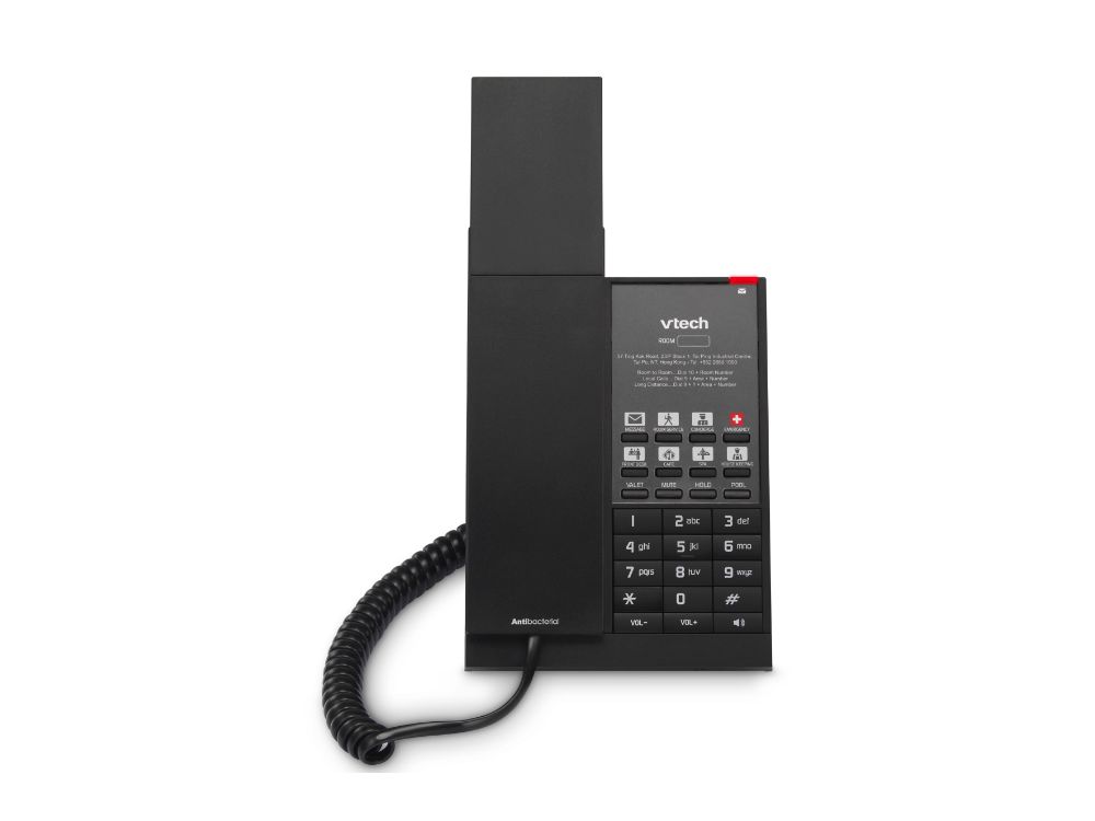 NG-A3211 Matte Black (4 Keys) 1-Line Analog Corded Phone 4 programmable keys