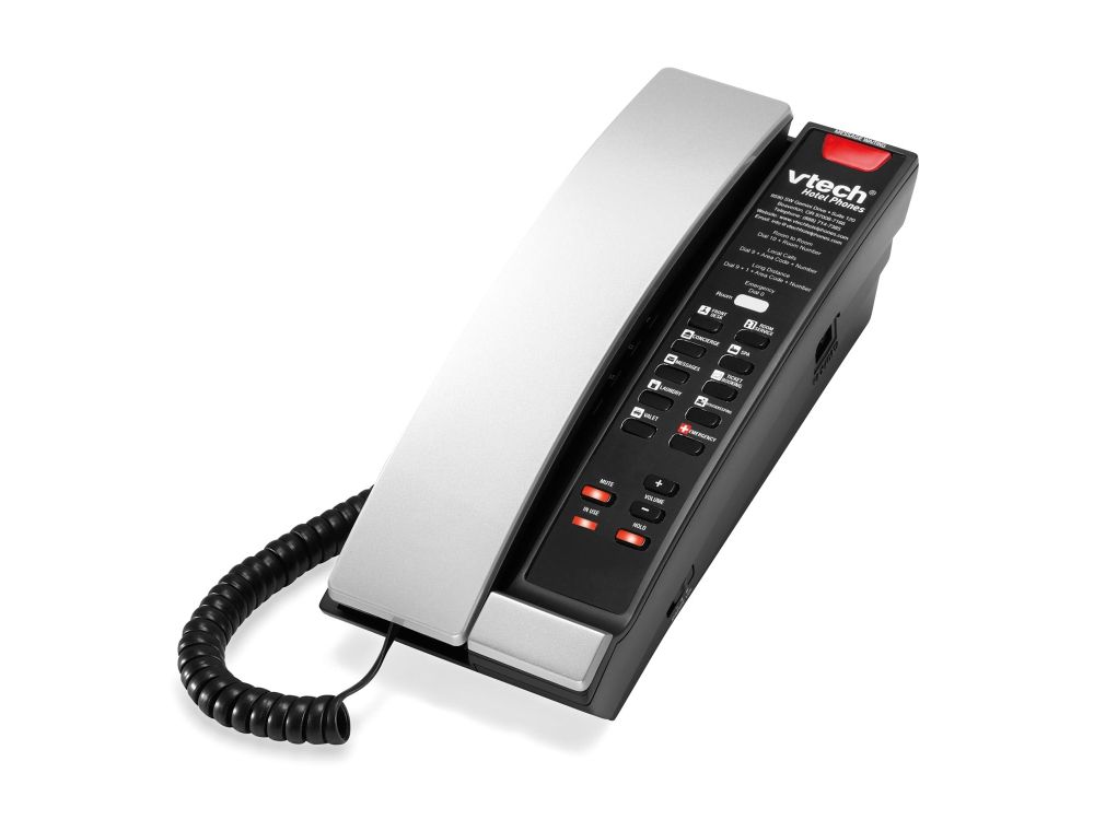 A2211 Silver & Black 1-Line Analog Petite Phone