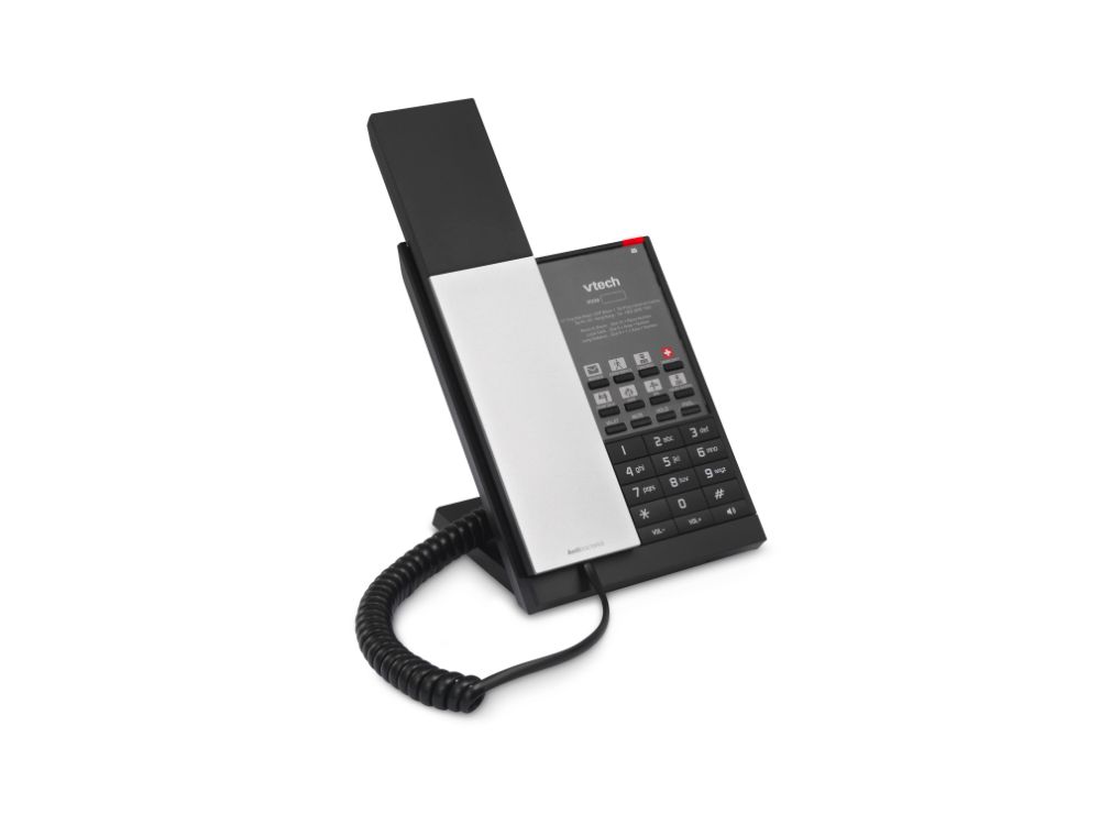 NG-A3211 Silver Black (2 Keys) 1-Line Analog Corded Phone 2 programmable keys