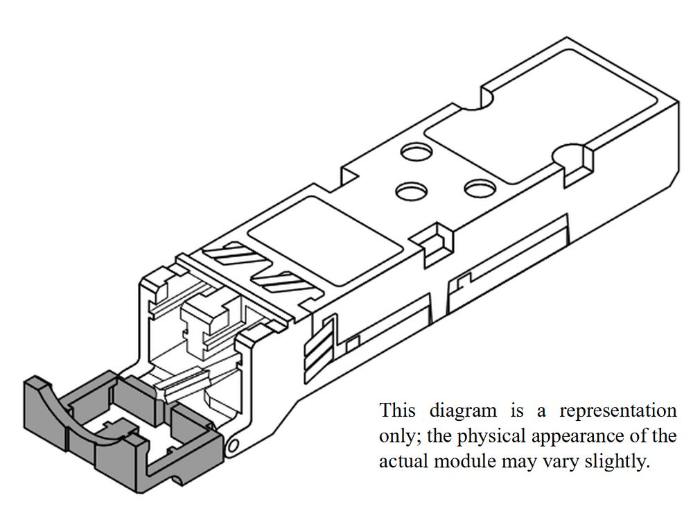 10 Gigabit optical transceiver (SFP+)  with an LC type of interface.