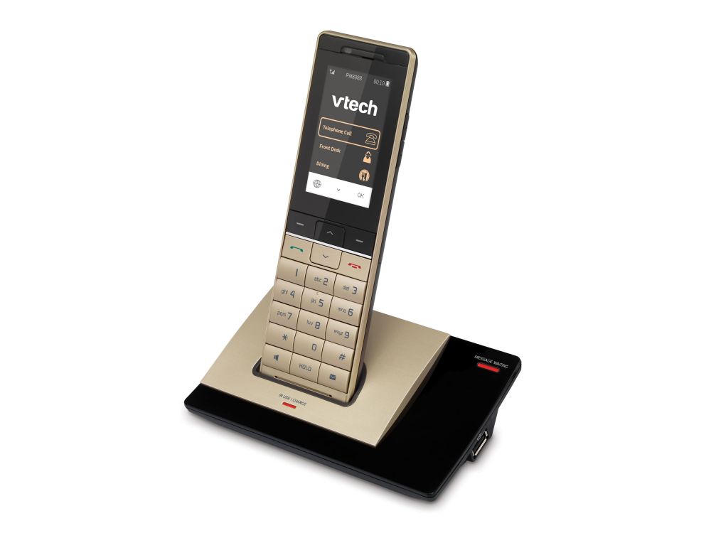 PMX-S5420 Champagne Gold/Black 2-Line SIP Cordless Phone