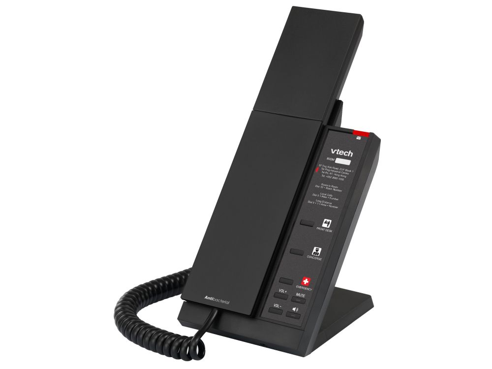 NG-A3212 Matte Black (10 Keys) 1-Line Analog Corded Phone,  10 Programmable Keys
